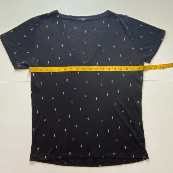 Rails Cara Black Rainbow Cactus Linen Blend Tee Size Medium - Picture 5 of 13